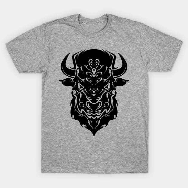 Tribal Bison T-Shirt by TurkeysDesign